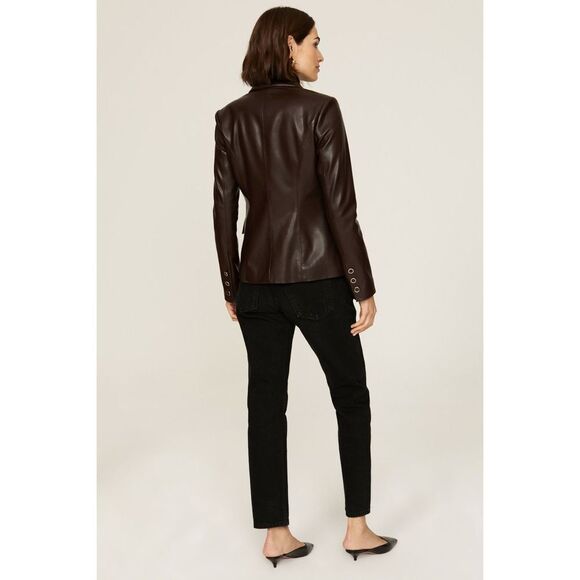 Milly  Inez Faux Leather Blazer - Picture 2 of 9